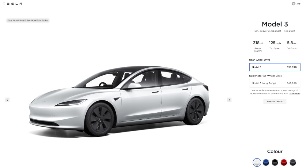 Tesla model 3 Oct 2023