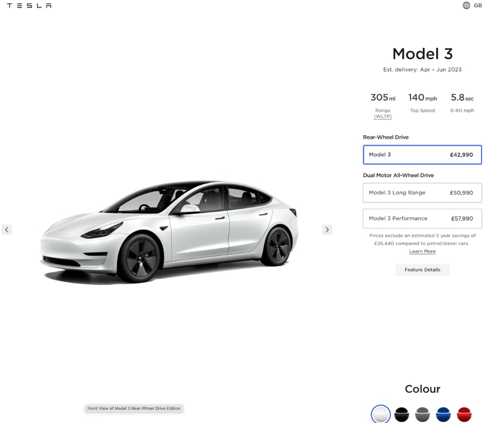 tesla-model-3-price UK