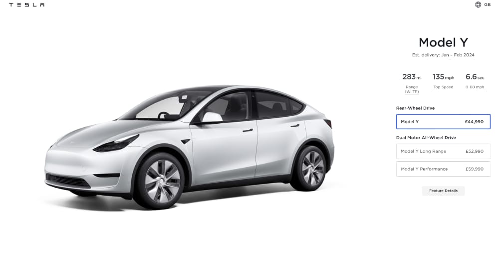 tesla model y dec 2023